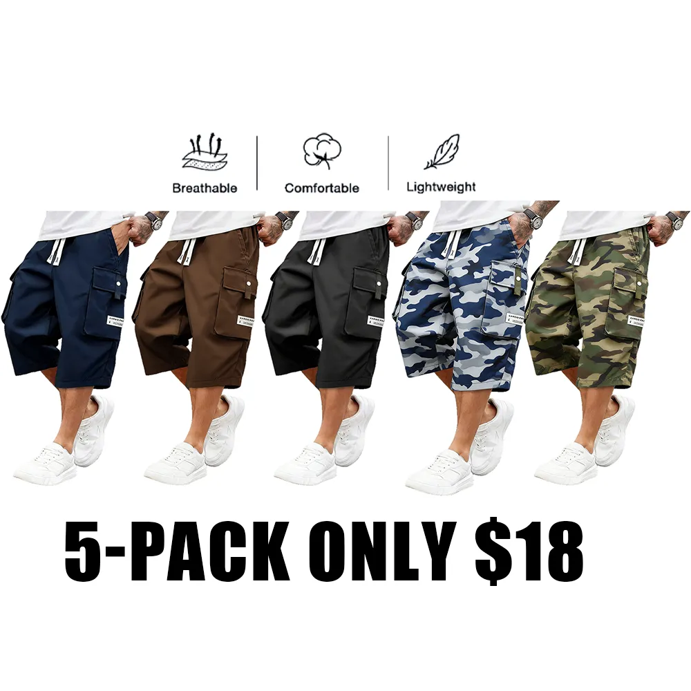 Men's Casual Cargo Calf Shorts