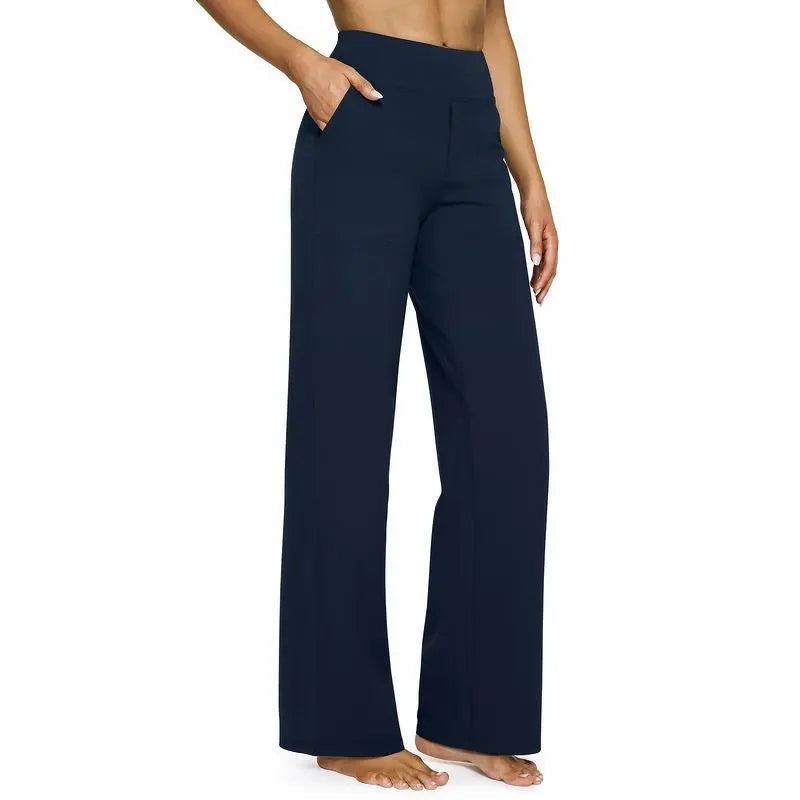 💘Women's High-Waist Wide Leg Pants – Business Casual Yoga Dress Pants with Pockets