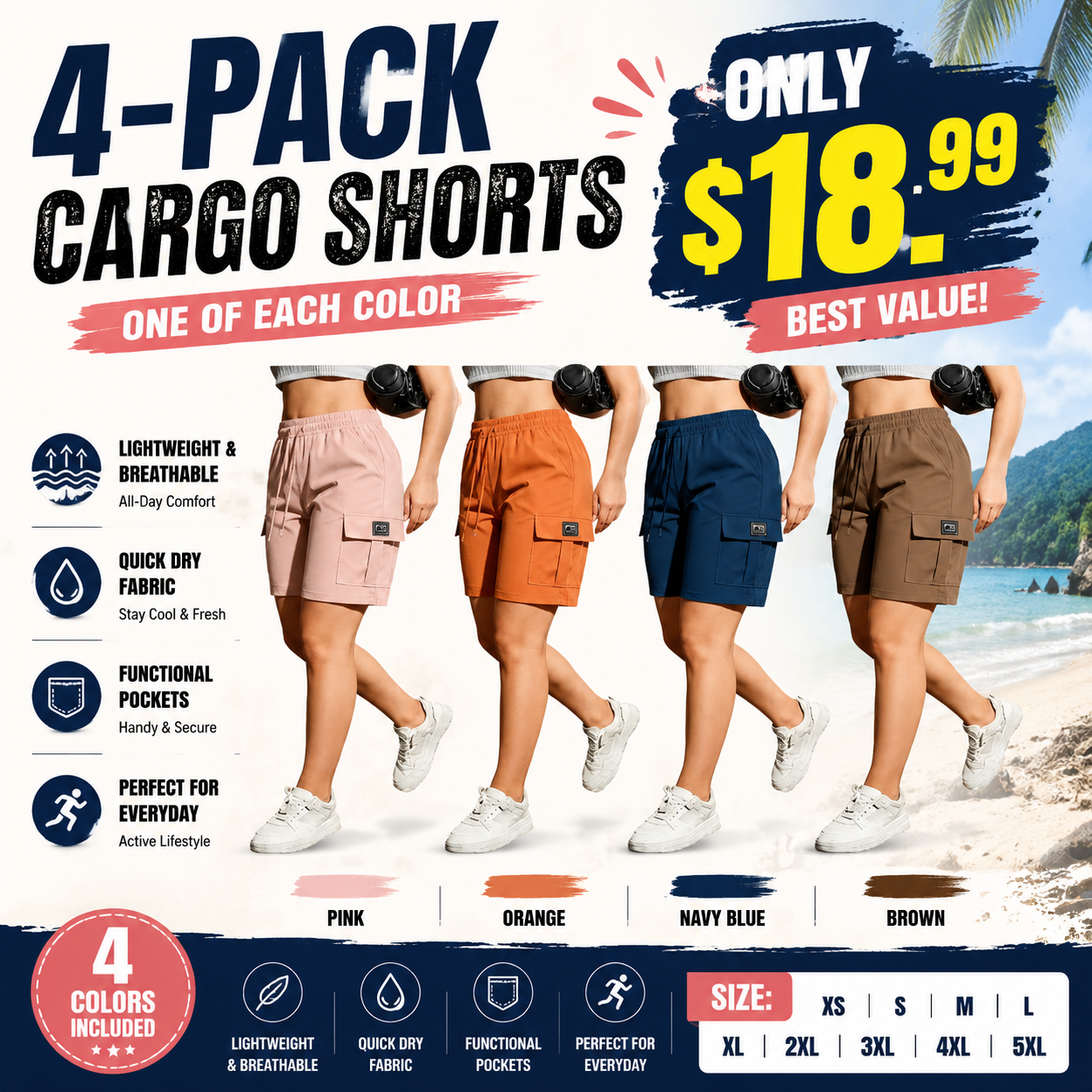 Women's Outdoor Cargo Shorts