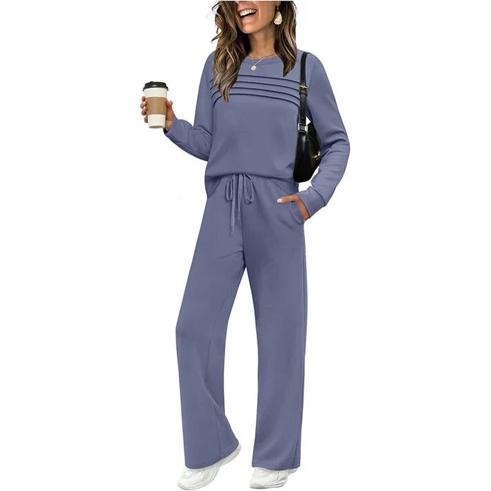 🔥Black Friday Deal - Women's Crew Neck Top & Drawstring Pants Set