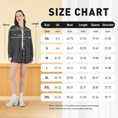Women's Loose Fit Batwing Sleeve Waffle Knit Button Down Shacket Top