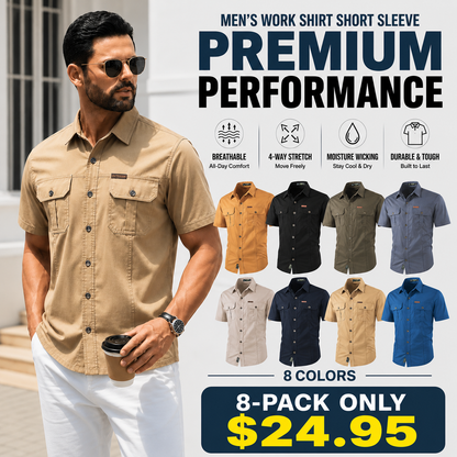 Men's work shirt short sleeve