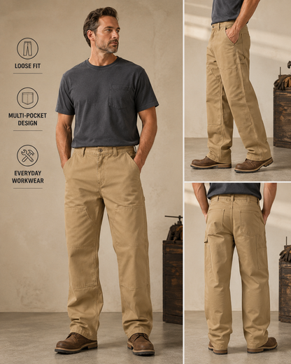 🔥 BEST SELLER | Men’s Loose Fit Double-Knee Work Pants