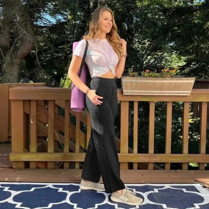 💘Women's High-Waist Wide Leg Pants – Business Casual Yoga Dress Pants with Pockets
