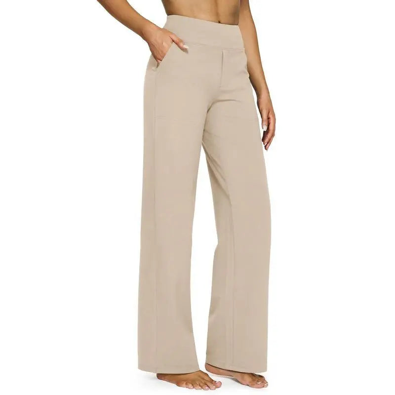 💘Women's High-Waist Wide Leg Pants – Business Casual Yoga Dress Pants with Pockets