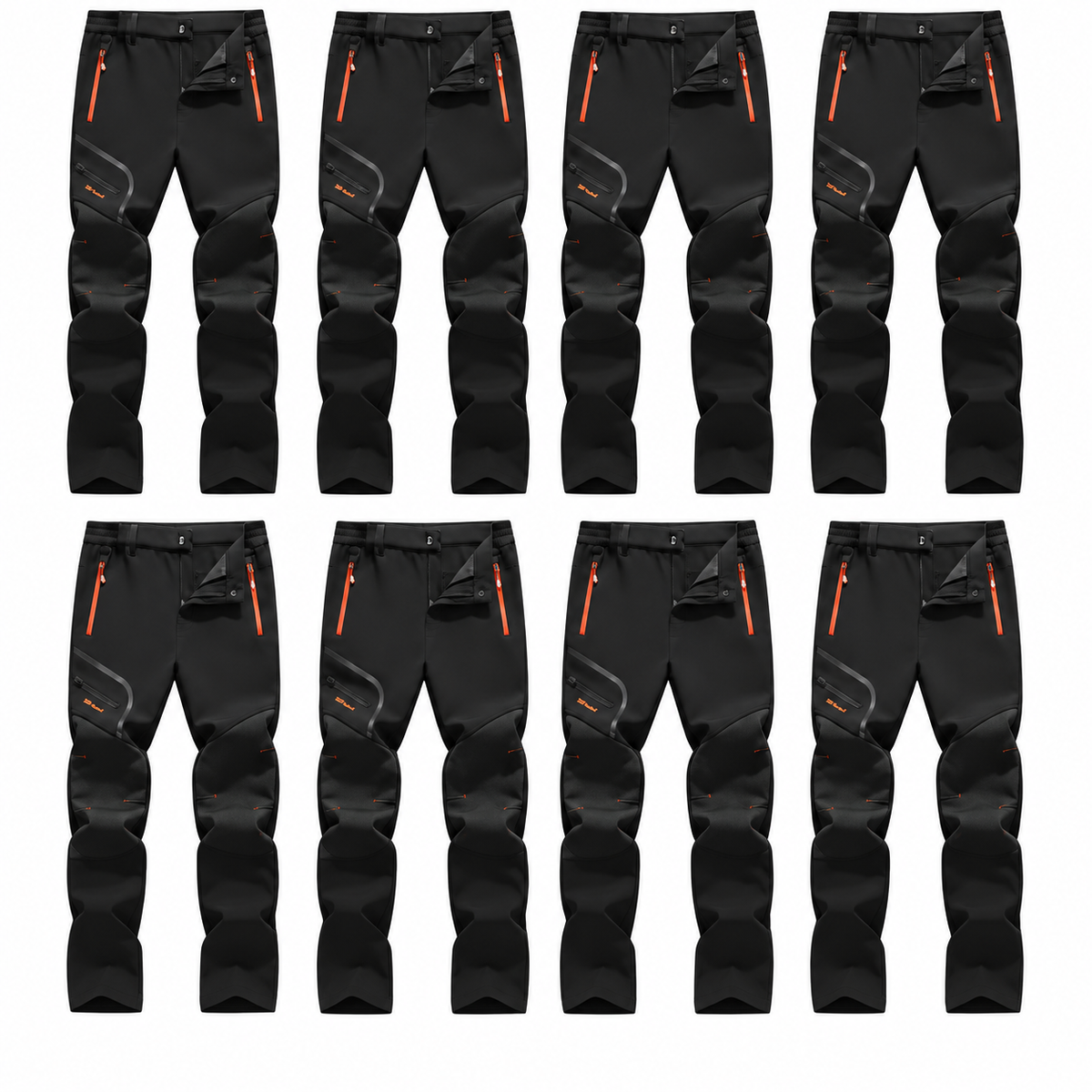 Plain Fleece-Insulated Thermal Pants - Waterproof Softshell, Below the Ankle, Heat Reflective, Zip Pockets
