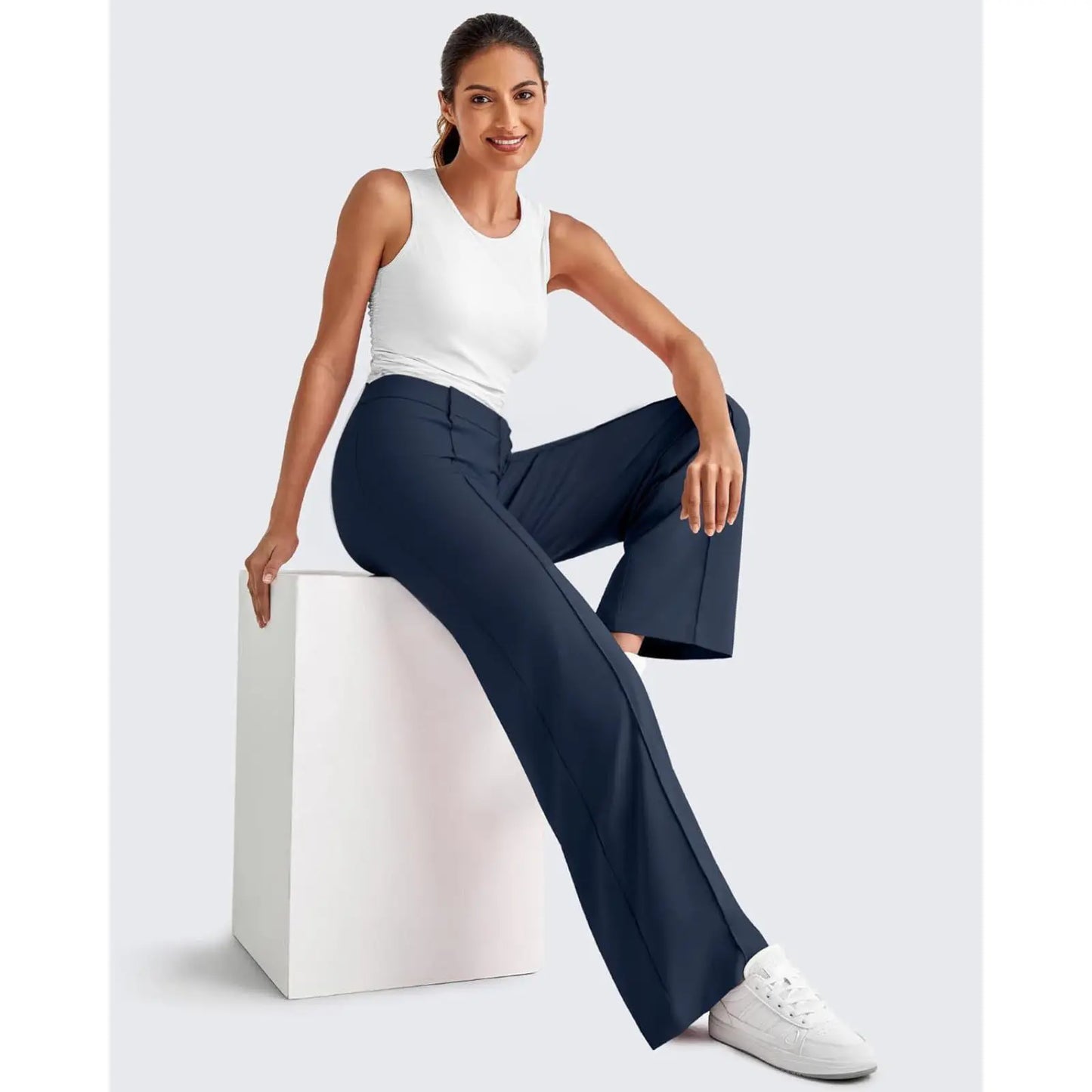 🔥Last Day:90% Off🔥Women's Straight Leg Ponte Yoga Pants with Pockets