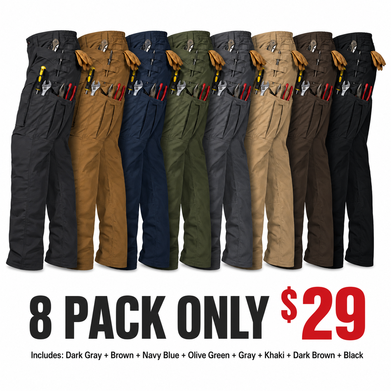 Men's Cargo Pants,Tactical Pants for Men Stretch,Durable Ripstop EDC Work Pants for Hiking