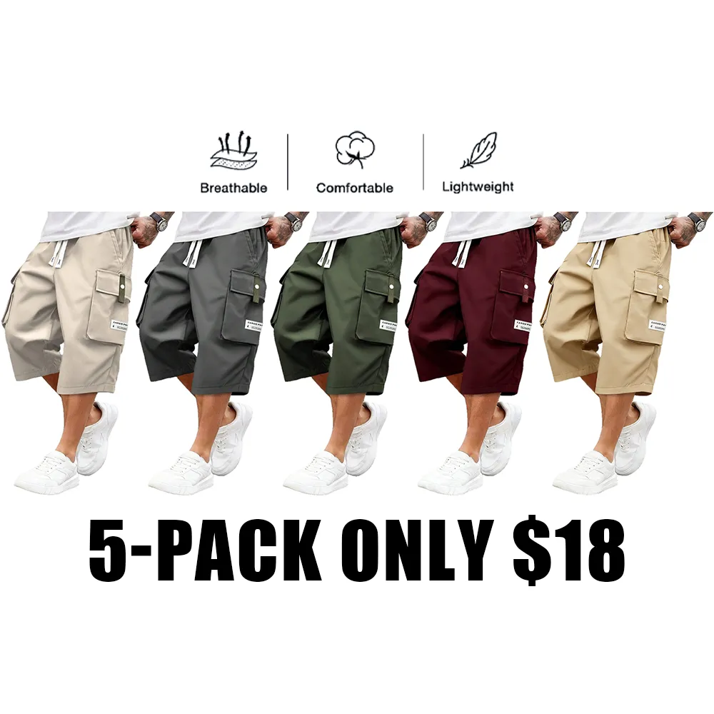 Men's Casual Cargo Calf Shorts
