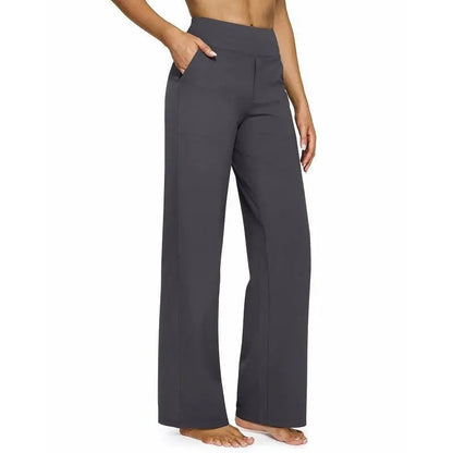 💘Women's High-Waist Wide Leg Pants – Business Casual Yoga Dress Pants with Pockets
