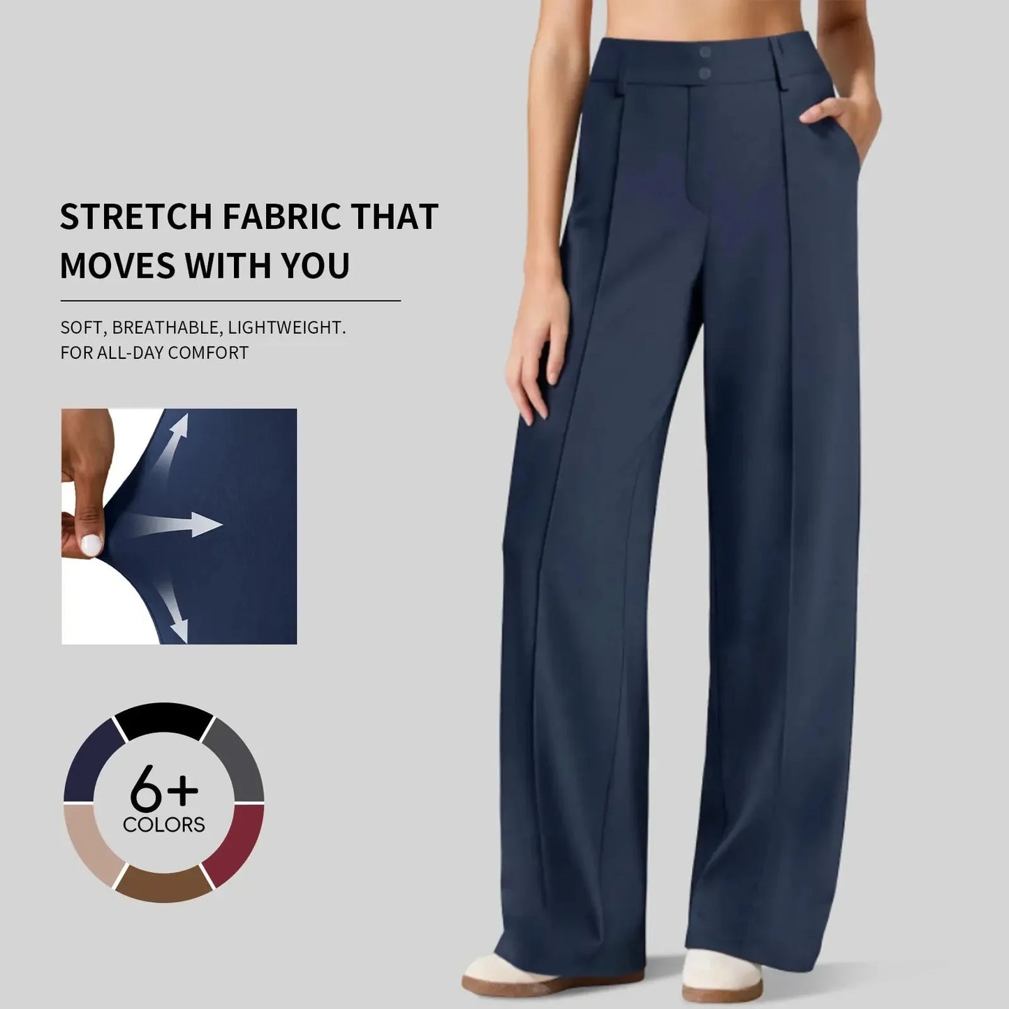 🔥Last Day:90% Off🔥Women's Straight Leg Ponte Yoga Pants with Pockets