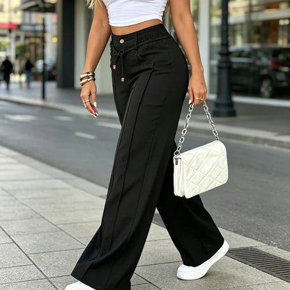 ⚡New Drawstring High Waist Wide Leg Pants
