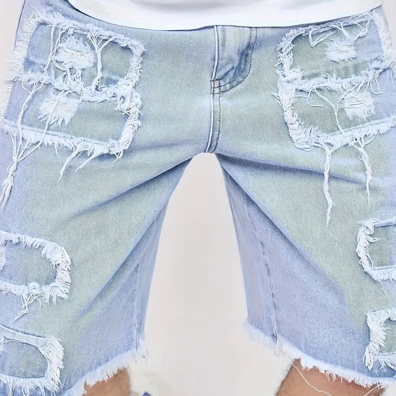 Summer Special Sale - Raw Hem Denim Shorts with Rips