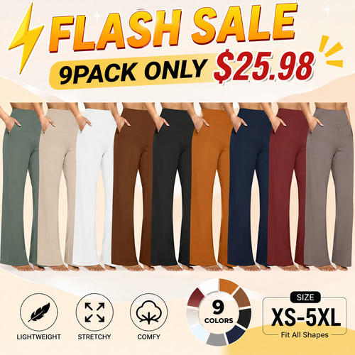 💘Women's High-Waist Wide Leg Pants – Business Casual Yoga Dress Pants with Pockets