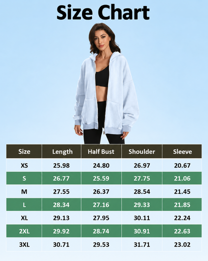 Unisex Oversized zip up hoodie