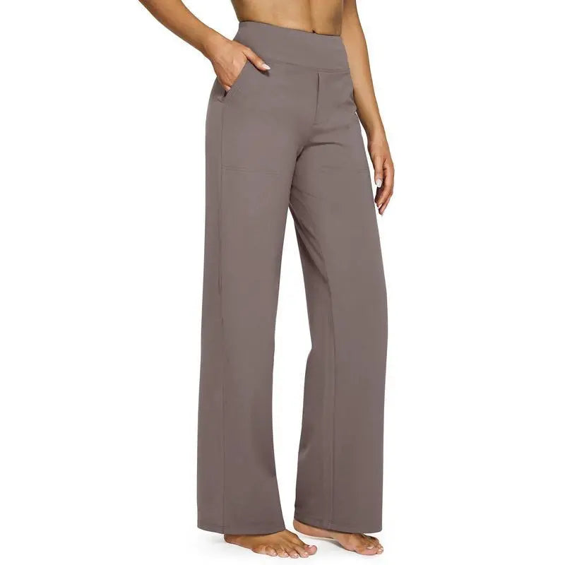 💘Women's High-Waist Wide Leg Pants – Business Casual Yoga Dress Pants with Pockets