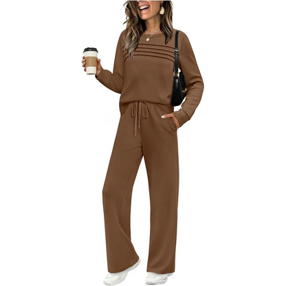 🔥Black Friday Deal - Women's Crew Neck Top & Drawstring Pants Set