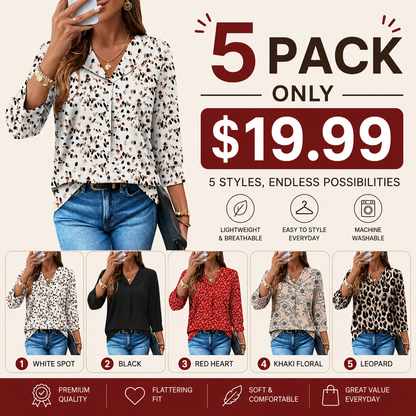 3/4 Length Sleeve Womens Tops Dressy Casual Blouses
