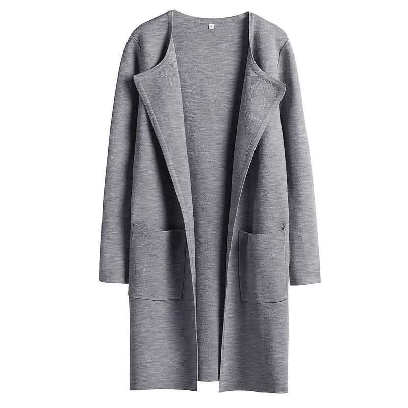 Women's Lightweight Long Cardigan Sweater – Open Front Casual Fall Coatigan
