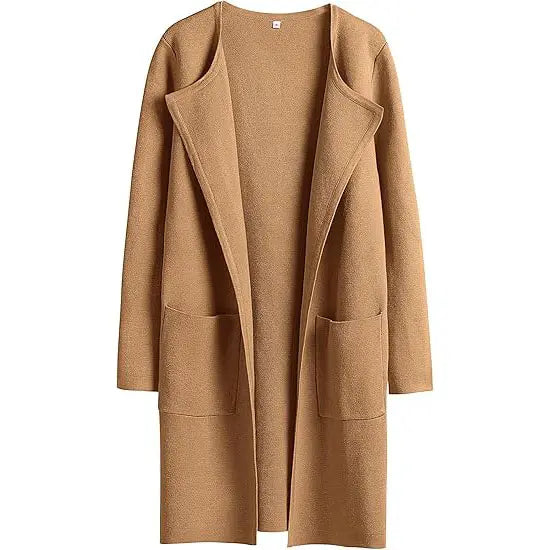 Women's Lightweight Long Cardigan Sweater – Open Front Casual Fall Coatigan