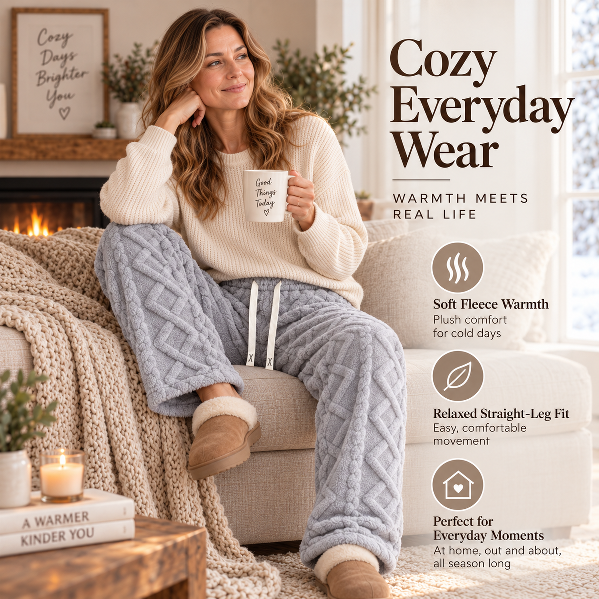 🔥 BESTSELLER | Women's Retro Fleece Wide-Leg Pants