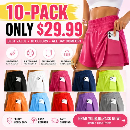 🔥Summer Special Sale🔥Anti-exposure sports shorts with built-in inner layer and convenient side pockets