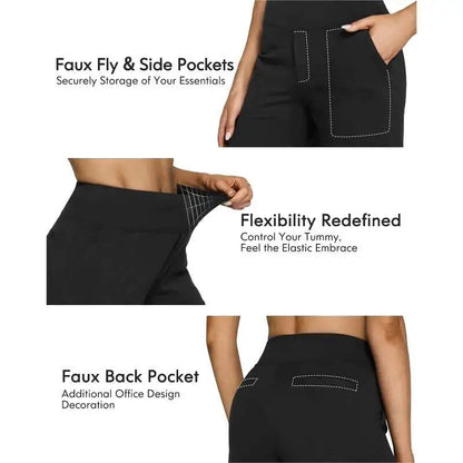 💘Women's High-Waist Wide Leg Pants – Business Casual Yoga Dress Pants with Pockets