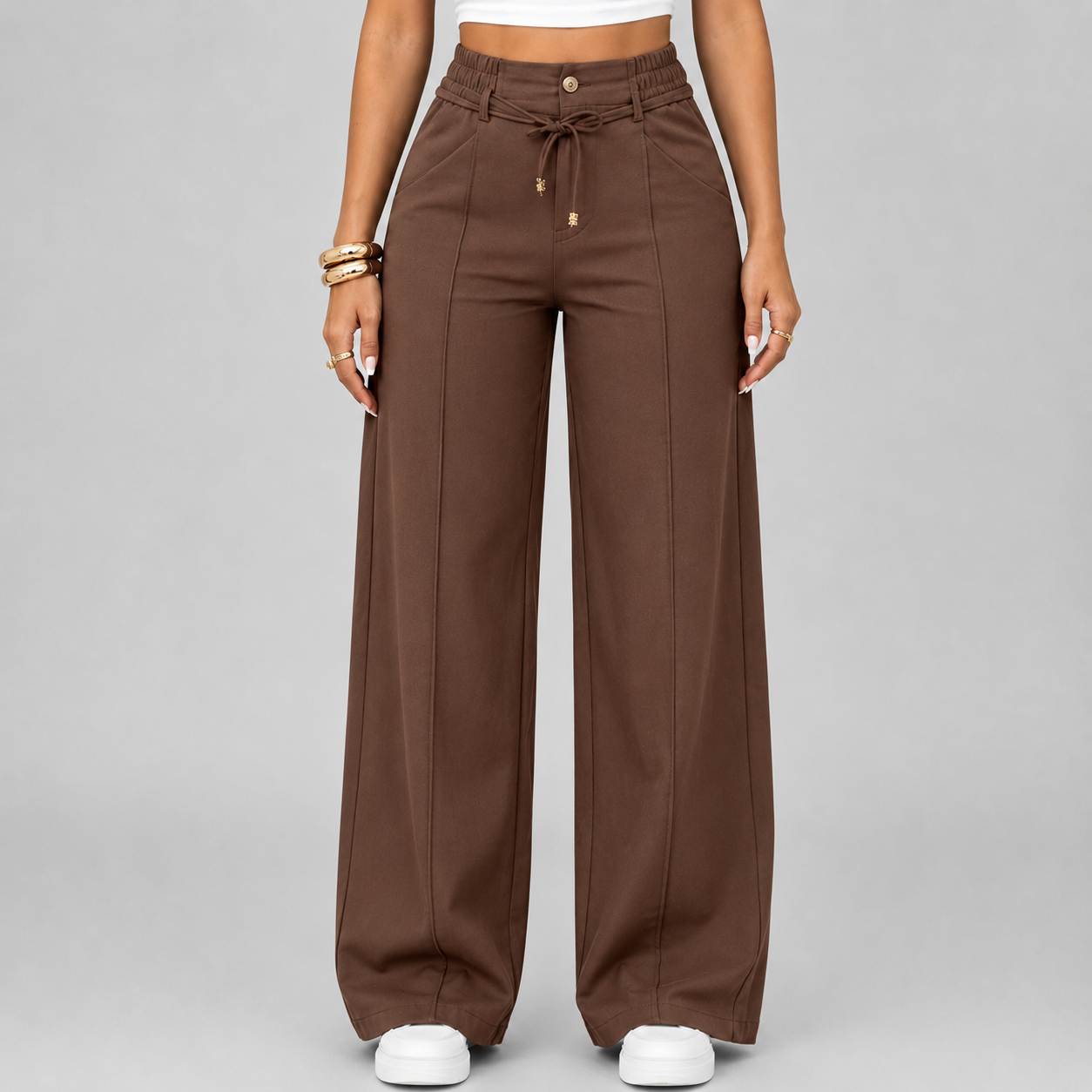 ⚡New Drawstring High Waist Wide Leg Pants