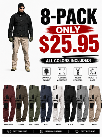 🔥Men's Loose-Fit Utility Jeans🔥8-Pack - All Colors Included, Today Only $25.95