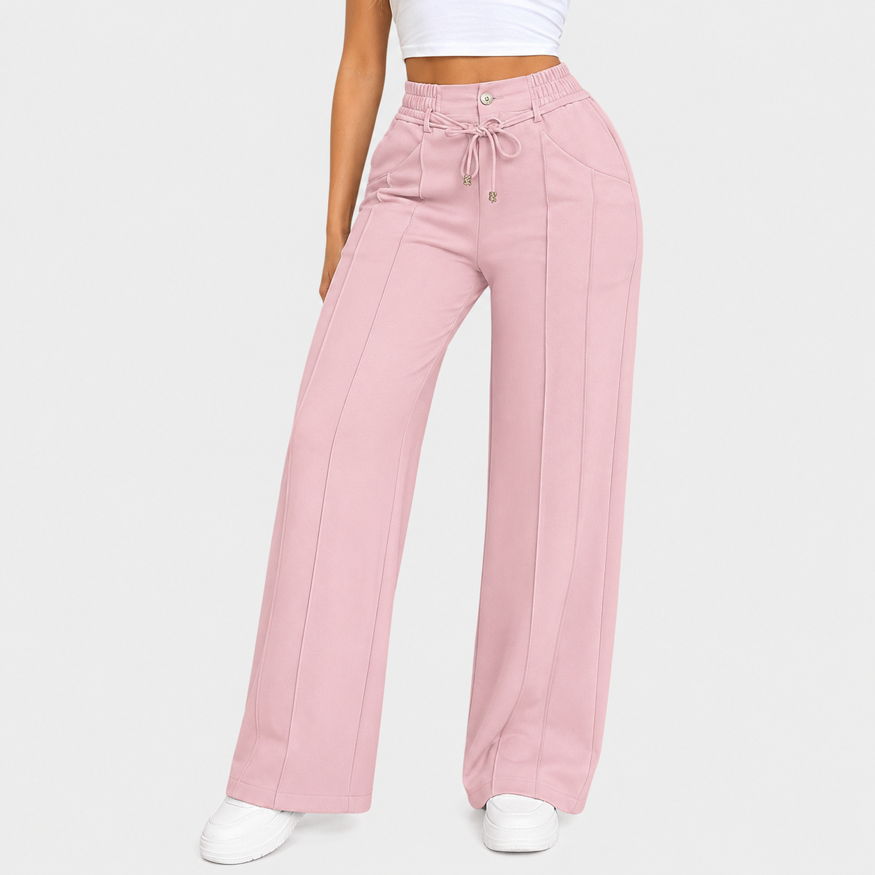 ⚡New Drawstring High Waist Wide Leg Pants