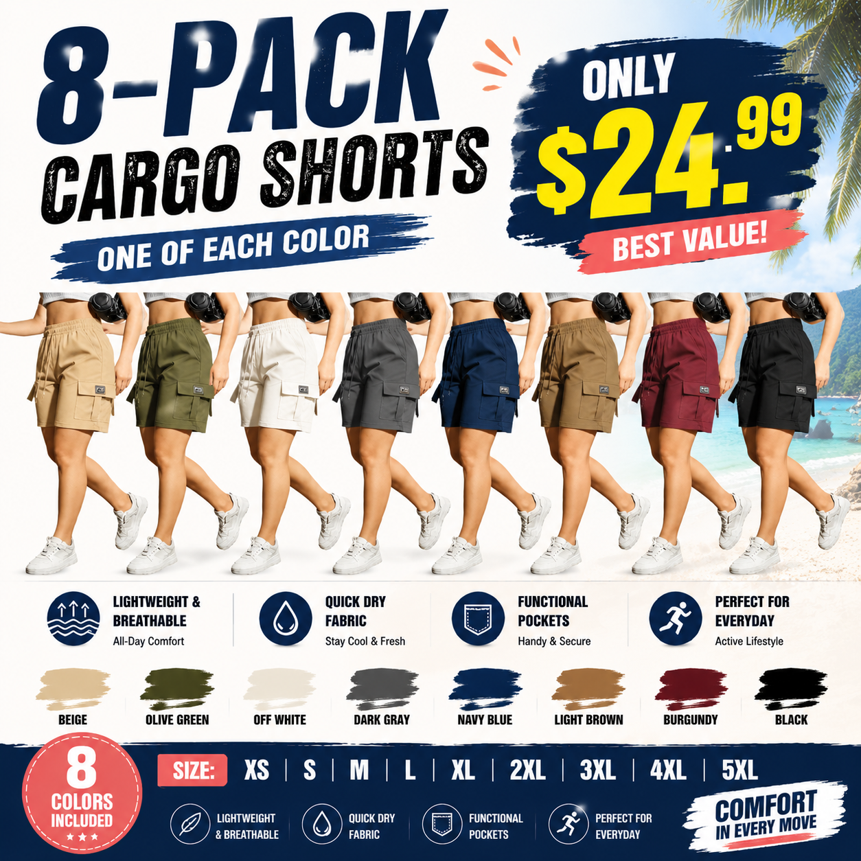 Women's Outdoor Cargo Shorts