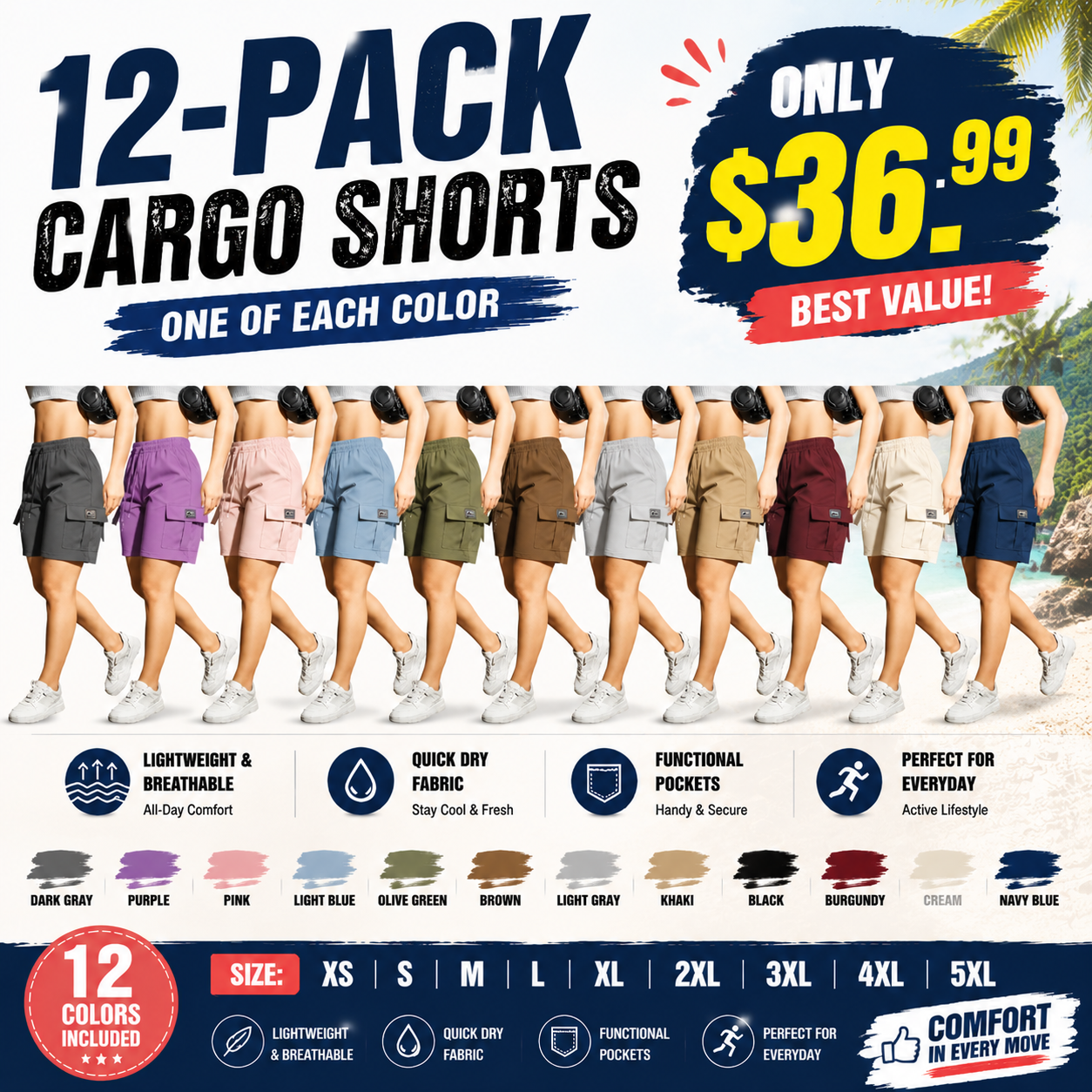 Women's Outdoor Cargo Shorts