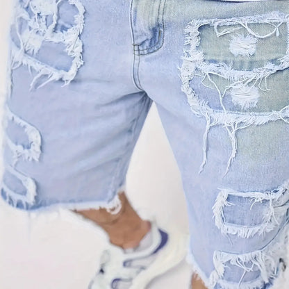 Summer Special Sale - Raw Hem Denim Shorts with Rips