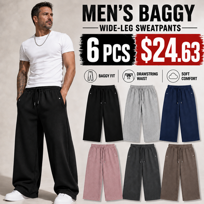 🔥 BEST SELLER | Men’s Baggy Wide-Leg Drawstring Sweatpants
