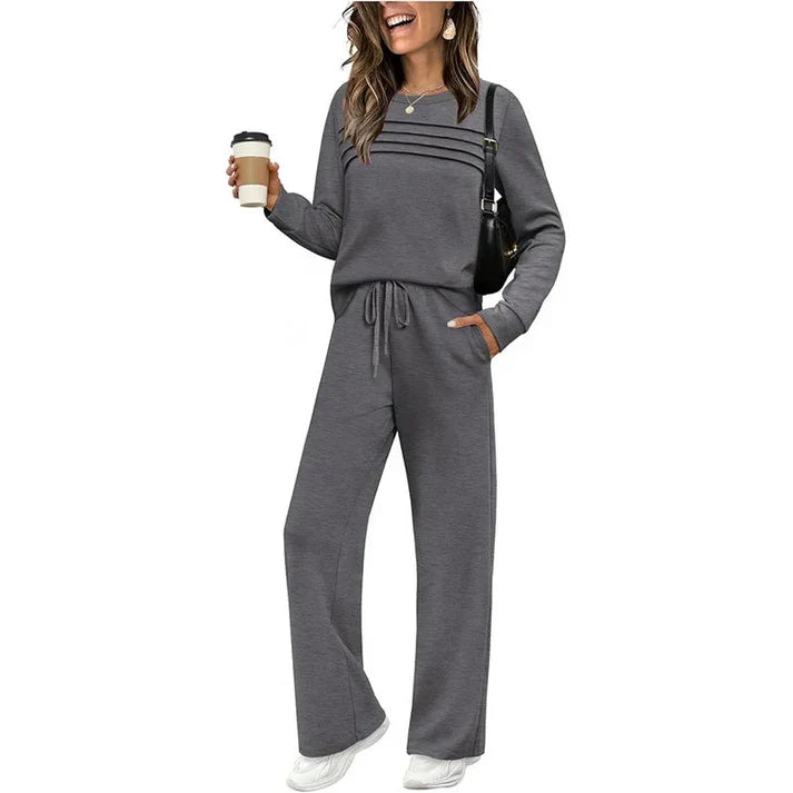 🔥Black Friday Deal - Women's Crew Neck Top & Drawstring Pants Set