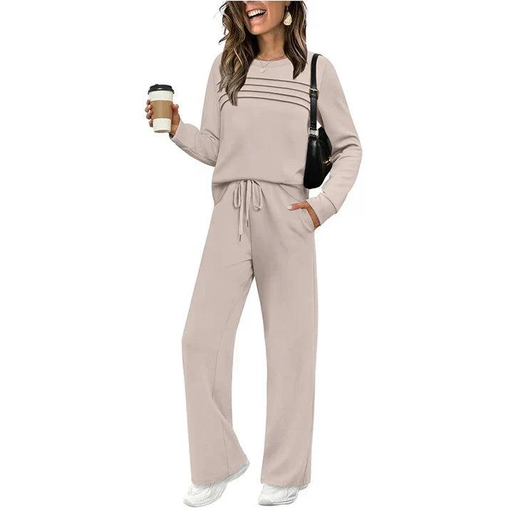 🔥Black Friday Deal - Women's Crew Neck Top & Drawstring Pants Set
