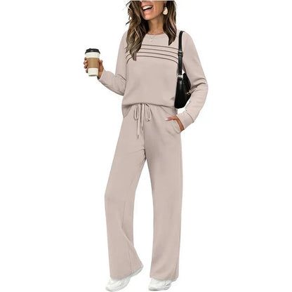 🔥Black Friday Deal - Women's Crew Neck Top & Drawstring Pants Set