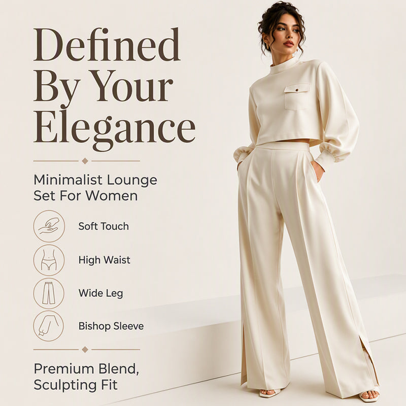 ✨ Limited-Time Offer | Women's Cropped Top & Wide-Leg Pants Set