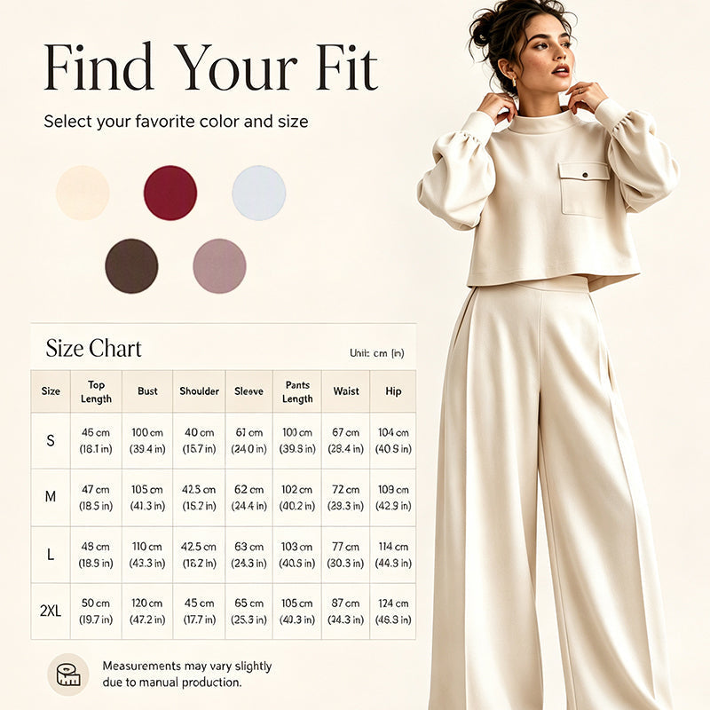 ✨ Limited-Time Offer | Women's Cropped Top & Wide-Leg Pants Set