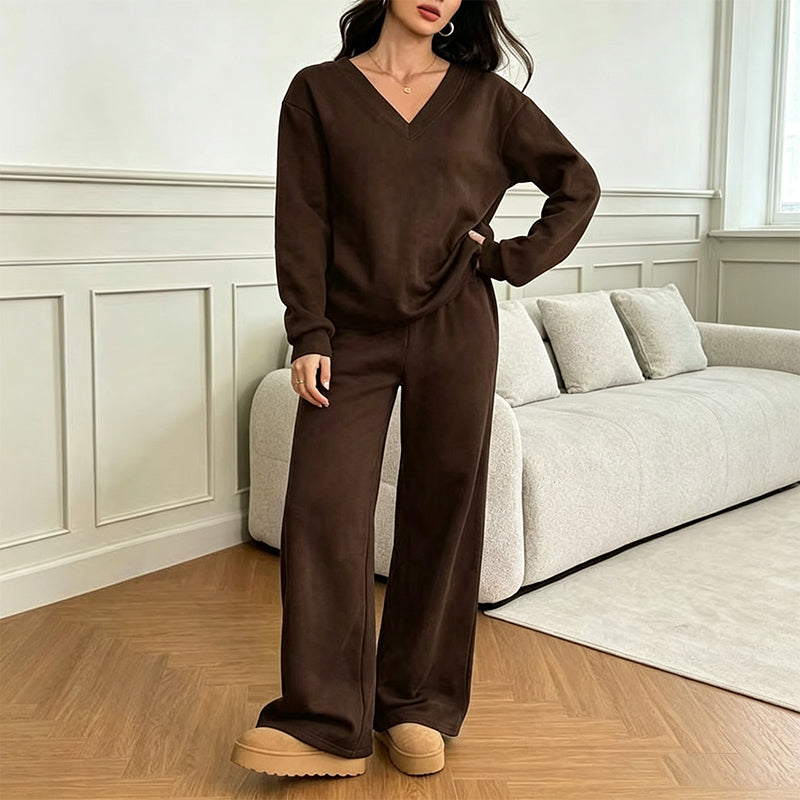 Bestseller🏆👚💕 V-Neck Off-Shoulder Top & Pants Set